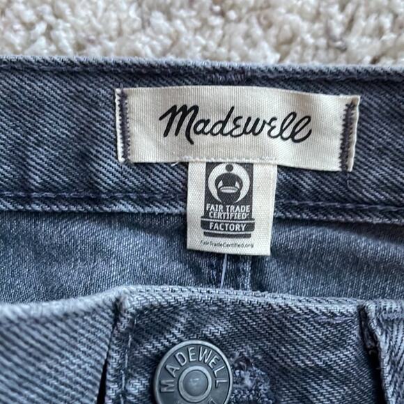 MADEWELL 🆕 NWT Rigid Denim High-Waist Gray Straight Mini Skirt Size 25 - Picture 5 of 8